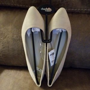 Charlotte Russell Ballerina Flats, Cream Sz8 NWT